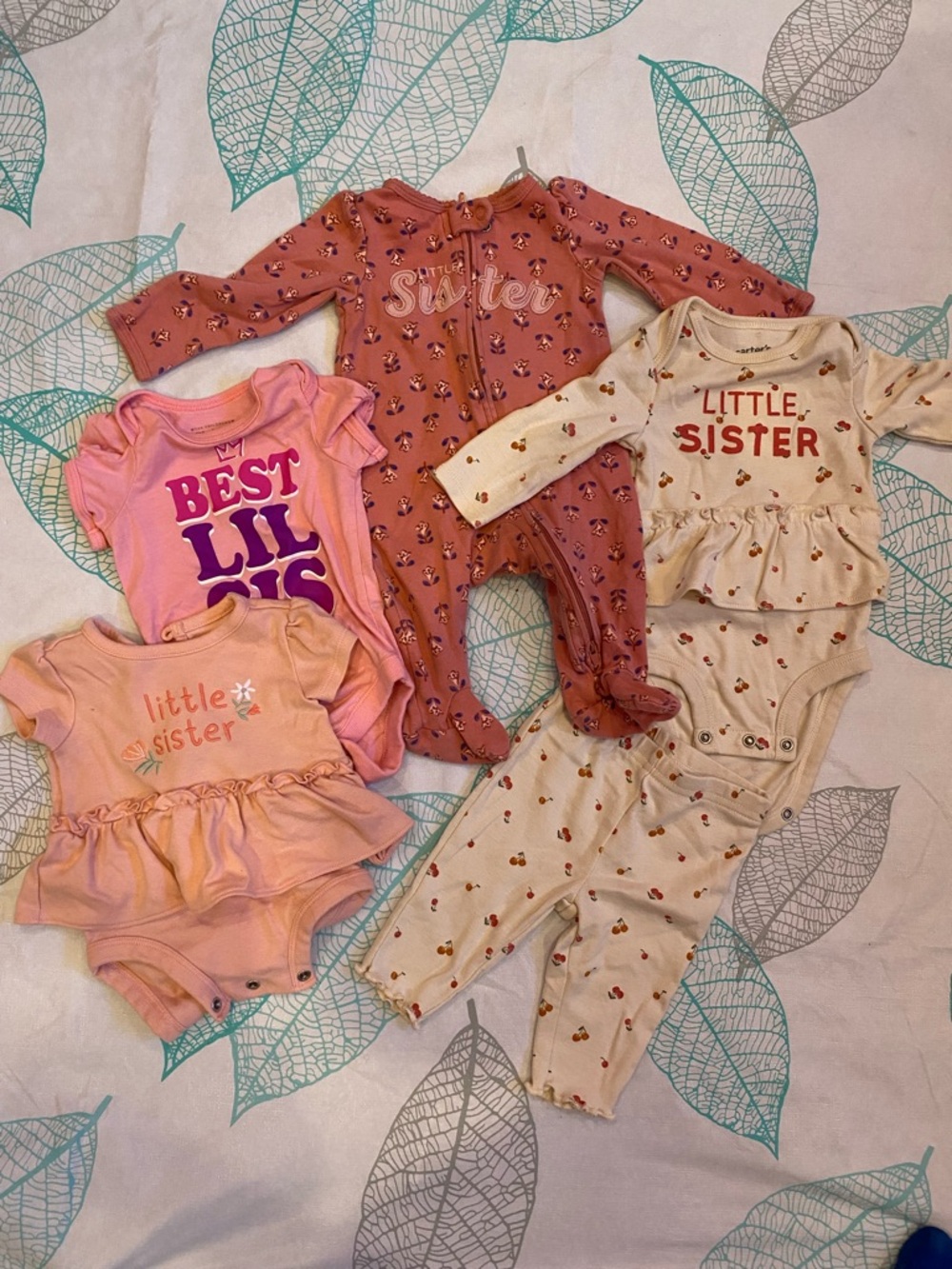 5 pc Little Sister baby clothes bundle